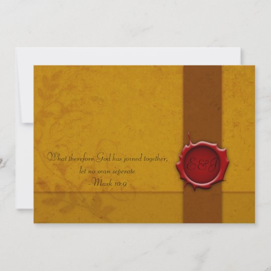 Wedding Invitation with Seal | Zazzle.com