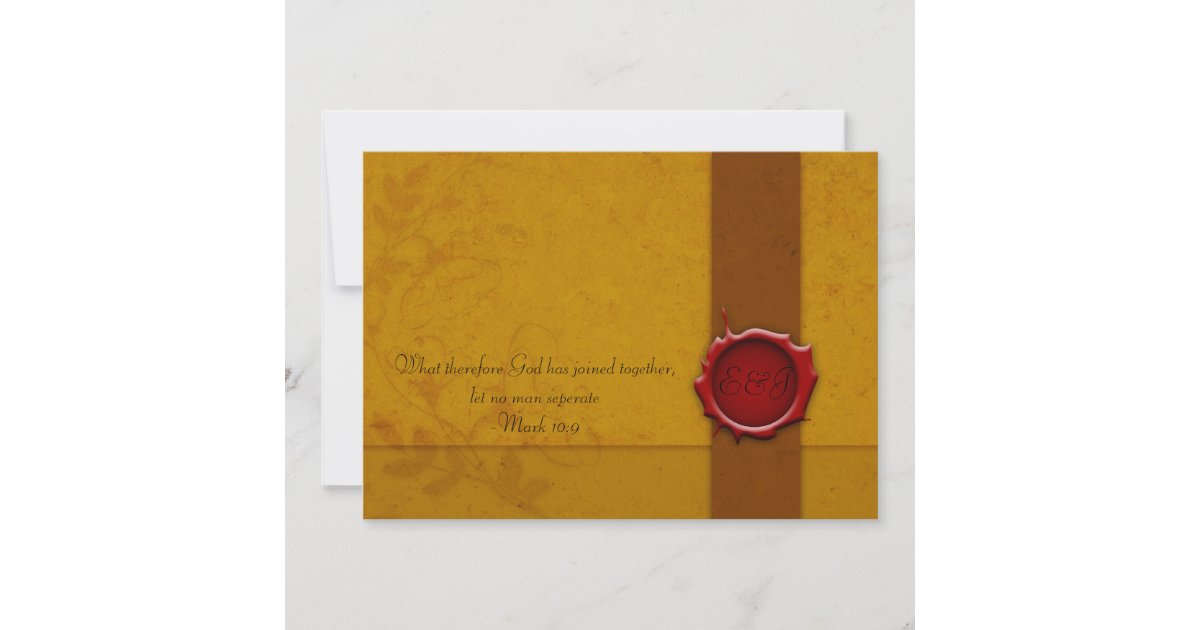 Wedding Invitation with Seal | Zazzle