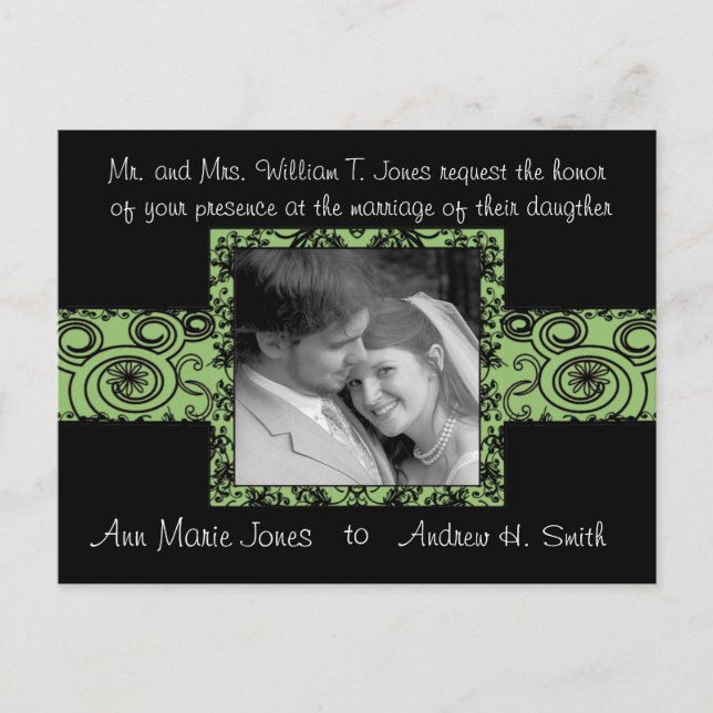 Wedding Invitation with Your Photo Postcard (Front)