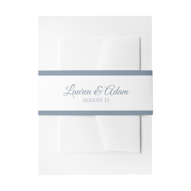 Wedding Invitation Wrap | Basic Borders-Dusty Blue (Front Example)