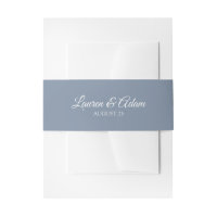 Wedding Invitation Wrap / Belly Band | Dusty Blue