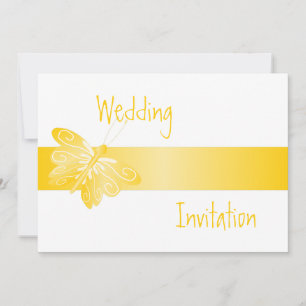 Wedding Invitation Yellow Butterfly