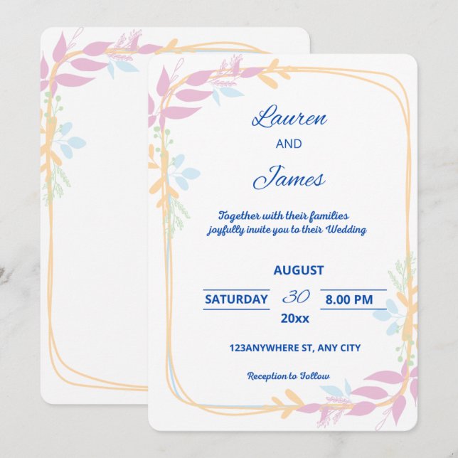  Wedding Invitations (Front/Back)