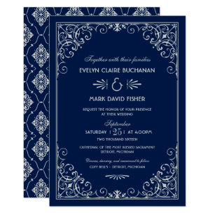 art deco wedding invitations