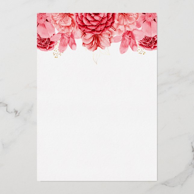 Wedding Invitations, Birthday, party, anniversary, Foil Invitation (Front)