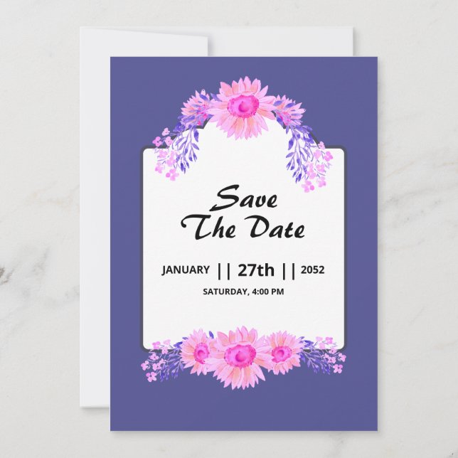 Wedding invitations card template design (Back)