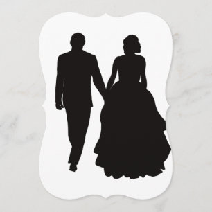 Wedding Invitations Couple Silhouette