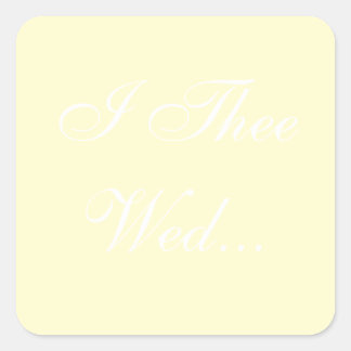 Wedding Invitations Cream Square Sticker