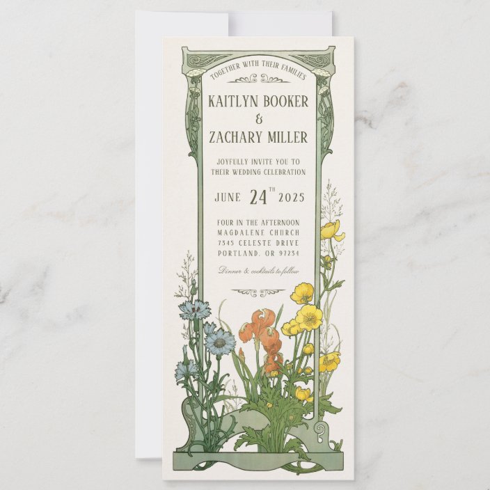 Wedding Invitations Floral Art Nouveau
