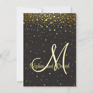 Wedding Invitations   Gold Glam Confetti Invite
