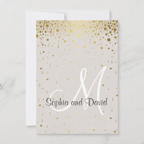 Wedding Invitations  Gold Glam Confetti Invite