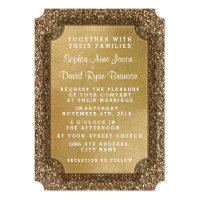 Wedding Invitations | Gold Leaf&Glitter Invitation