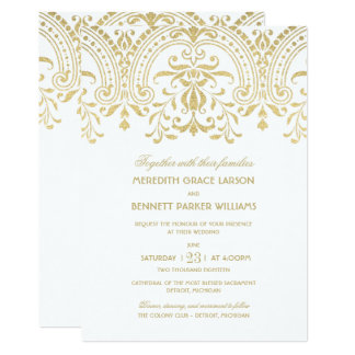 Wedding Invitations | Gold Vintage Glamour