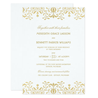 Wedding Invitations | Gold Vintage Glamour