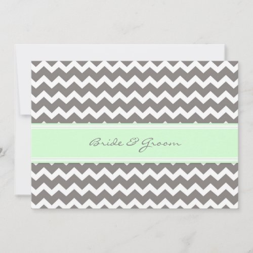 Wedding Invitations Grey Mint Chevron