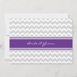 Wedding Invitations Grey Plum Chevron