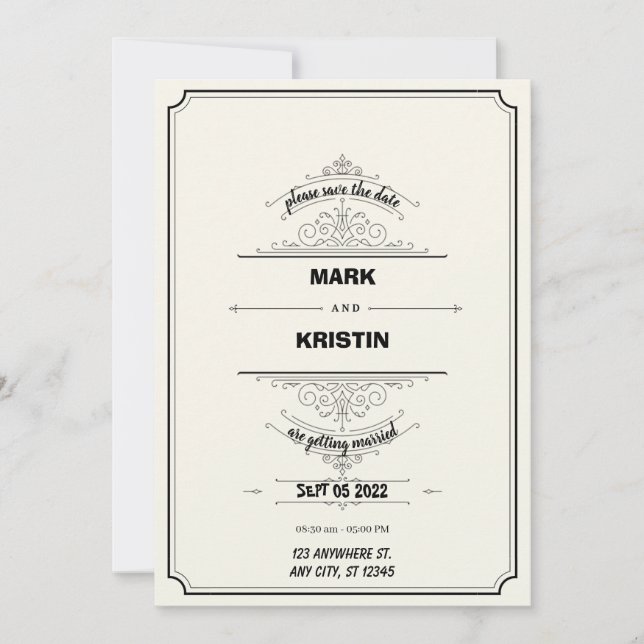 Wedding Invitations in the Traditional Style (Front)