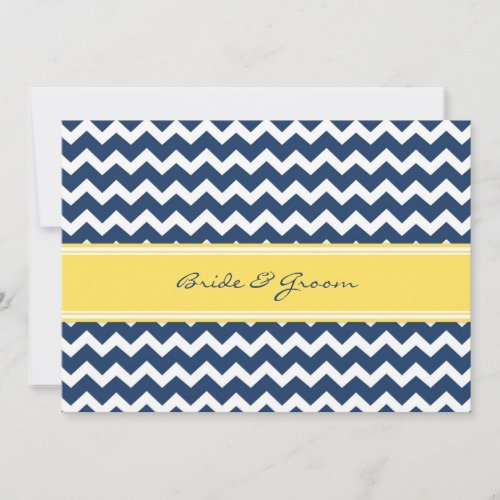 Wedding Invitations Lemon Blue Chevron
