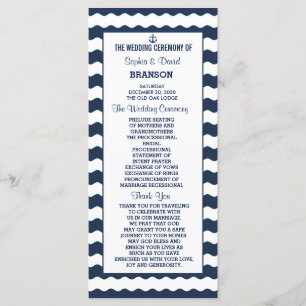 Wedding Invitations Nautical Navy Program