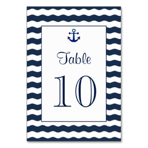 Wedding Invitations Nautical Navy Table Number