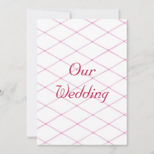Wedding Invitations, Pink Crisscross on White Invitation