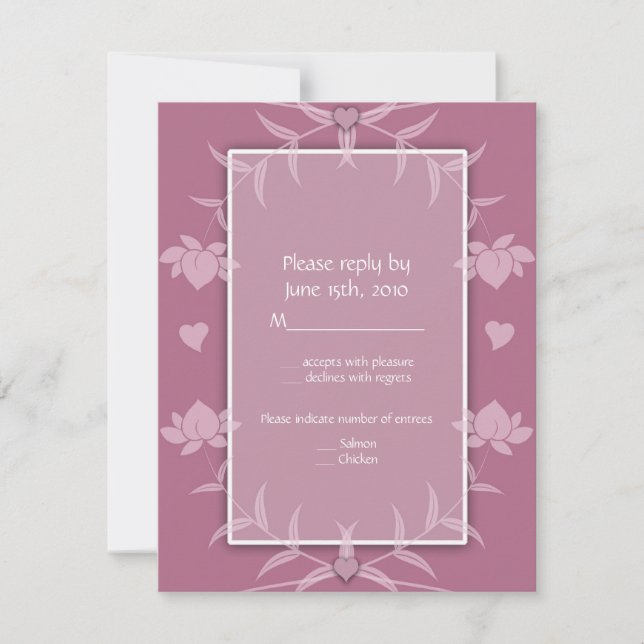 Wedding Invitations Pink Floral RSVP Notes (Front)