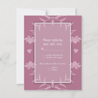 Wedding Invitations Pink Floral RSVP Notes