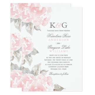 Wedding Invitations | Pink Watercolor Roses