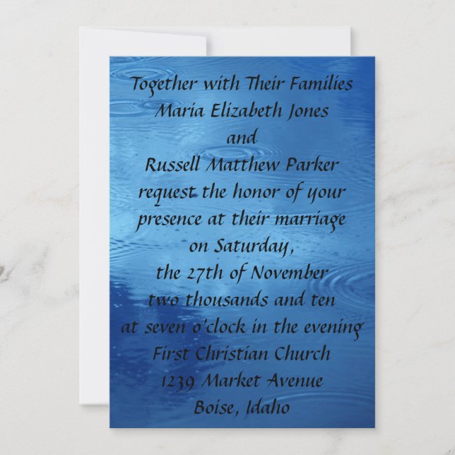Wedding Invitations Raindrops (Front)