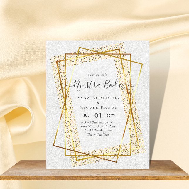 Wedding Invitations, Spanish Wedding GOLD Budget Flyer (Creator Uploaded)