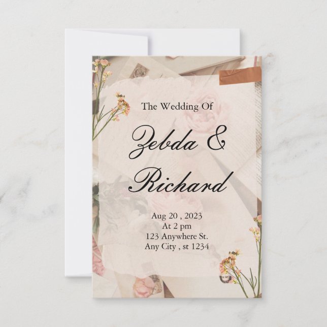 Wedding invitations stationary. (Front)