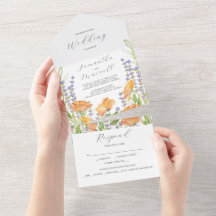 Wedding Invitations Watercolor Wildflowers
