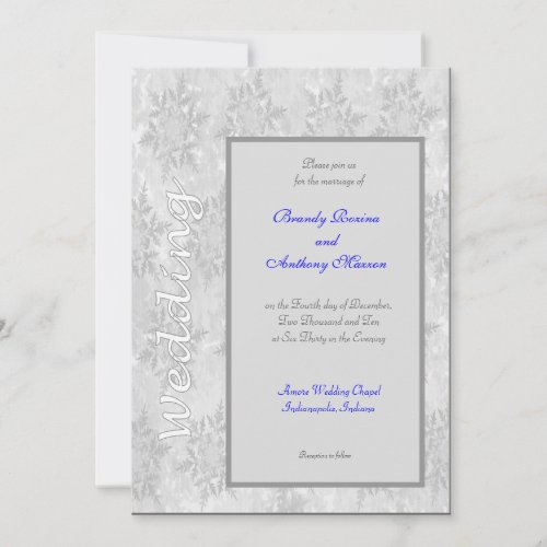 Wedding Invitations winter snowflakes Imprint