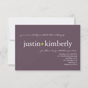 Wedding Invite A+ sm purple (7 Designer Colors)