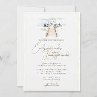 Wedding Invite - Boardwalk Ceremony in Watercolor