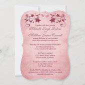 Wedding Invite | Burgundy, Blush Floral, Hearts (Back)