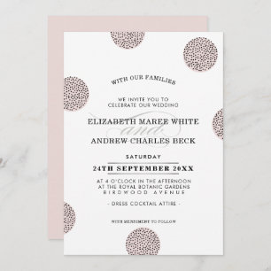 WEDDING INVITE chic minimalist mini dot pale pink
