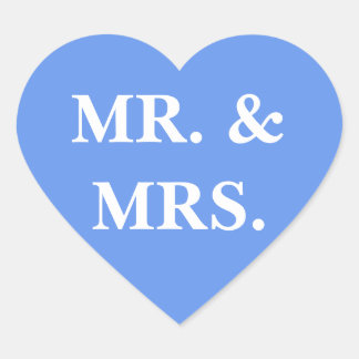 Wedding Invite Cornflower Blue Heart Sticker