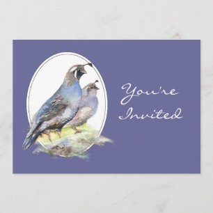 Wedding Invite Custom California Quail Birds