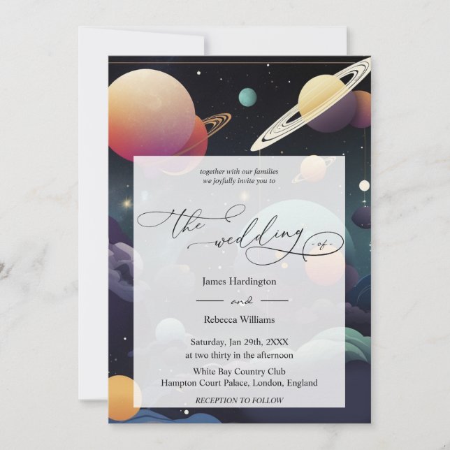 Wedding invite design of Galactic Dreams (Front)