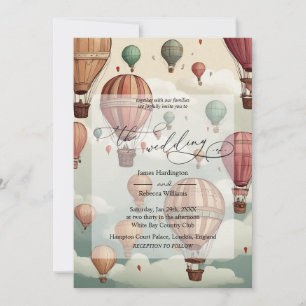 Wedding invite design of Whimsical Hot Air Balloon