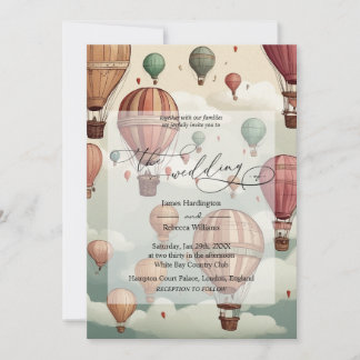 Wedding invite design of Whimsical Hot Air Balloon
