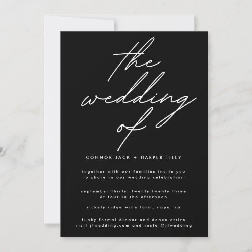 Wedding Invite Detail QR Code BLACK Modern