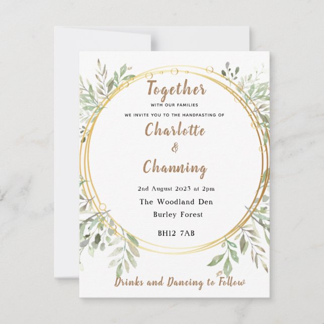 Wedding Invite | Elegant | RSVP | Handfasting (Front)