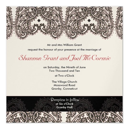 Wedding Invite Gold and Black