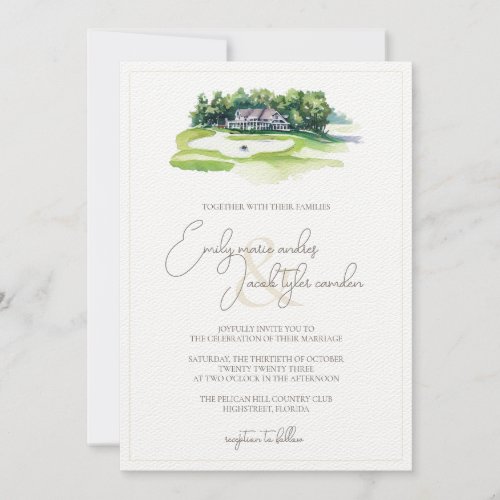 Wedding Invite _ Golf Course in Watercolor