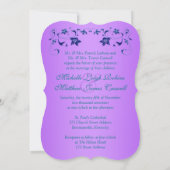 Wedding Invite | Purple, Teal, Floral, Hearts (Back)