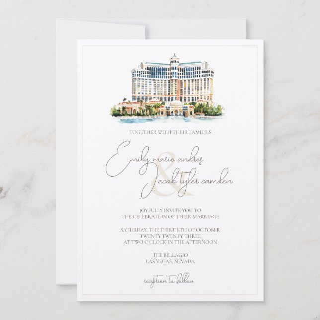 Wedding Invite - Resort in Watercolor (Front)