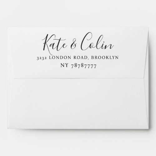 Wedding invite return address green envelope