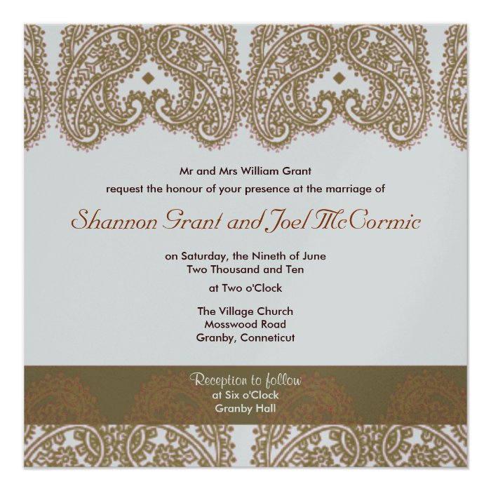 Wedding Invite Silver and Bronze